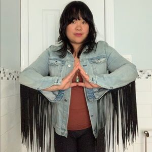 Blk Dnm Fringe Denim Jacket sz L